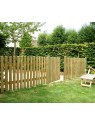 Réalisation en jardin clôture basse en bois - Oxford