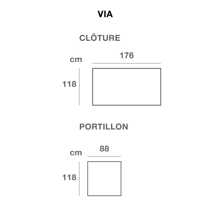 Plan portillon en bois 88 x 118 cm - Via