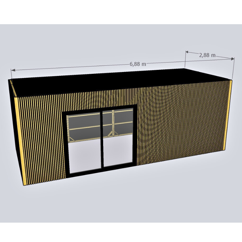 Studio de jardin en bois 19,8 m² avec dimensions