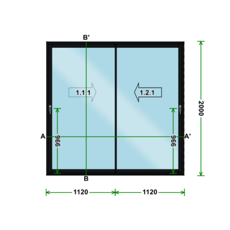 Dimension baie coulissante Studio de jardin en bois 10,9 m²