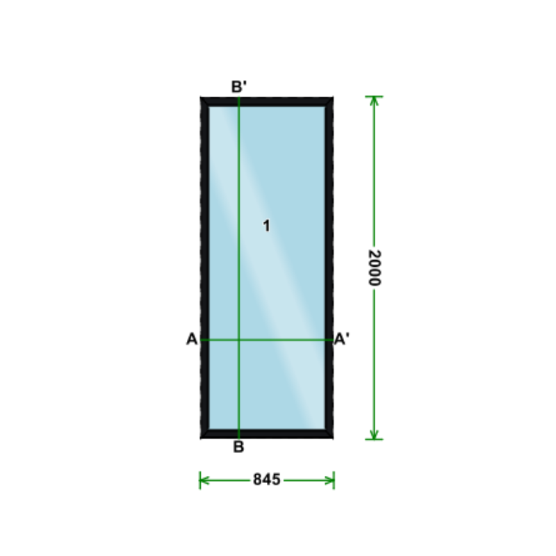 Dimension baie vitrée fixe Studio de jardin en bois 18,4 m²