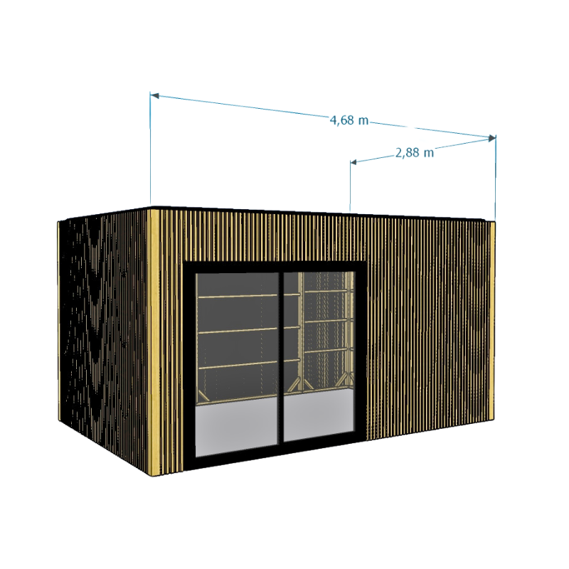 Studio de jardin en bois 13,47 m²