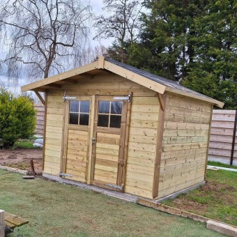 abri de jardin en bois 2 pentes