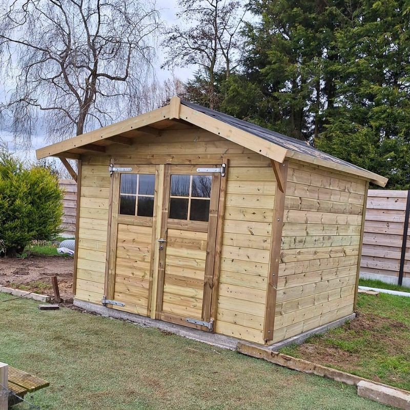 abri de jardin en bois 2 pentes