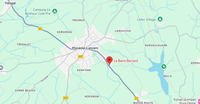 Plan accès Le Berre Bernard Plonéour-Lanvern