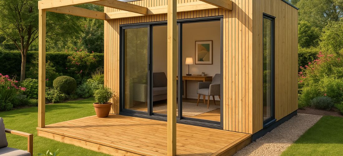 studio de jardin aménagé en bois