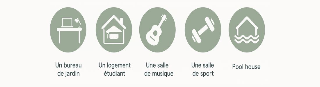 exemples d'utilisations d'un studio de jardin